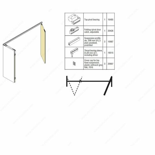 Richelieu 65919619D10 Pivoting Door Partial Set