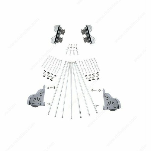 Richelieu 8821004140 Rolling Ladder Hardware Kit with Brake Wheels