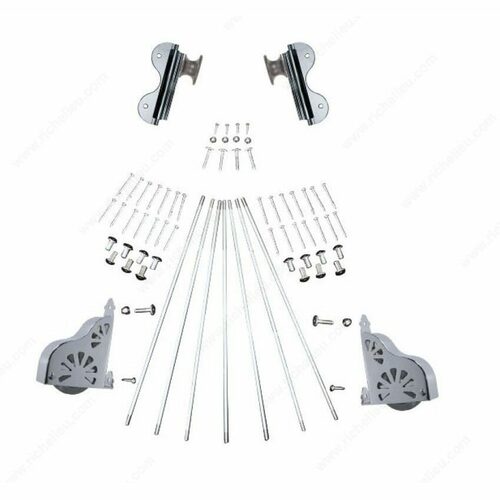 Richelieu 8851004140 Rolling Hook Ladder Hardware Kit with Brake Wheels