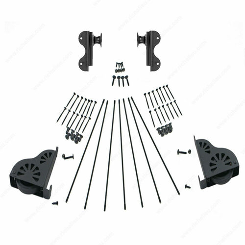Richelieu 885100890 Rolling Hook Ladder Hardware Kit with Brake Wheels