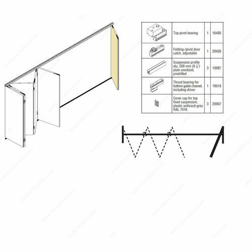 Richelieu 8919618D10 Hawa Variofold 80H Pivot Door Access Guide
