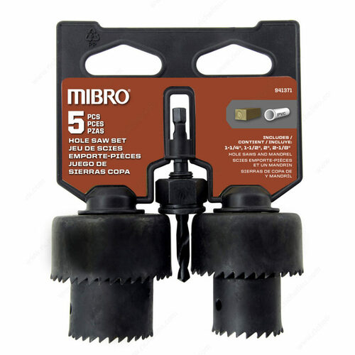 Richelieu 988091 5-Piece Carbon Steel Hole Saw Set