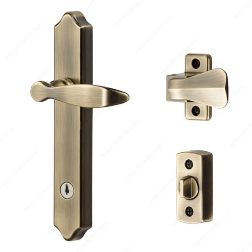 Richelieu BK1216AB ML Lever Set with Keyed Deadbolt - 4 Posts