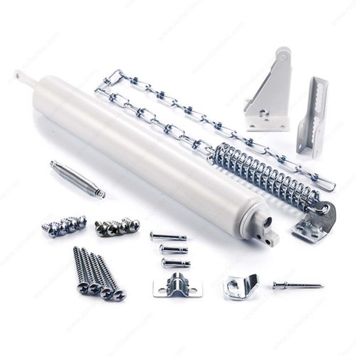 Richelieu BK8730W Heavy Storm Door Closer with Chain Wide Bracket (1.25-2