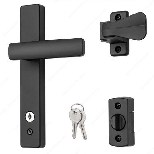 Richelieu BKEL15MB EL Lever Handle with Keyed Deadbolt Tie Down Screw