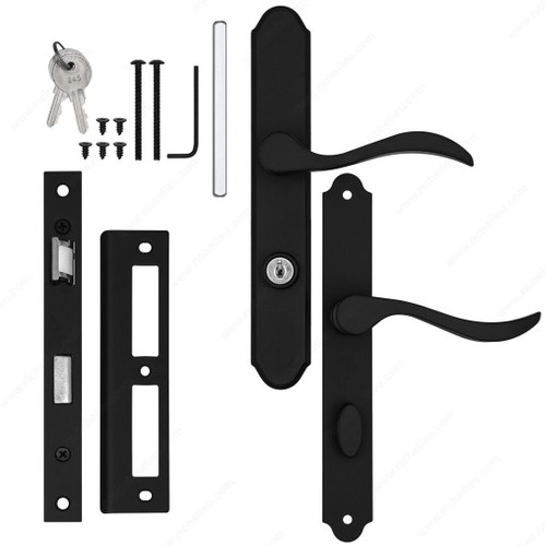 Richelieu BKMCMB Matte Black Mortise Lever Set with Keyed Deadbolt
