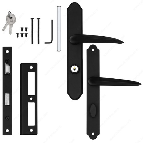 Richelieu BKMSMB Matte Black Mortise Lever Set with Keyed Deadbolt