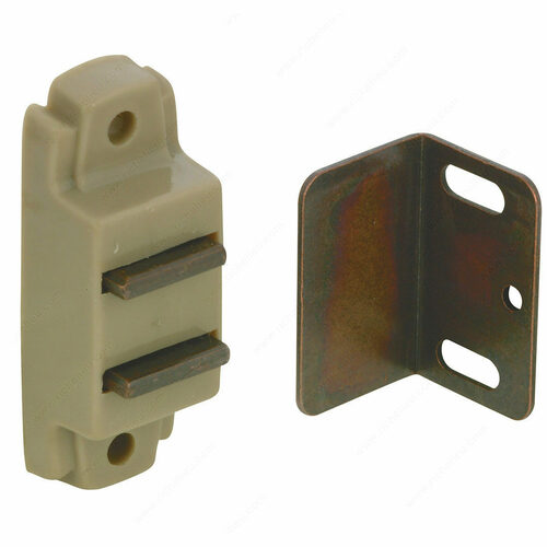Richelieu BP60050 Magnetic Plastic Latch with Plate and Screws