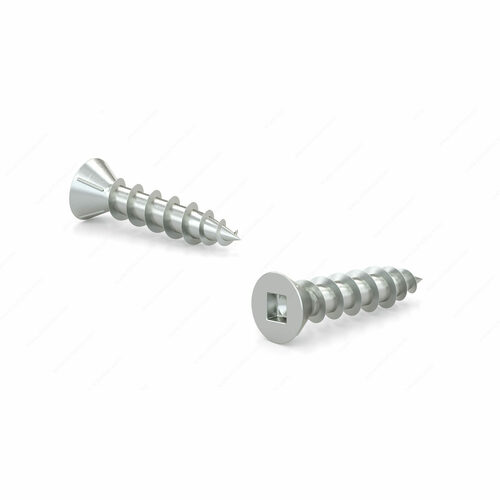 Richelieu FKCNZ834PRM1 Zinc-Plated Flat Head Wood Screw, Square Drive, Coarse Thread