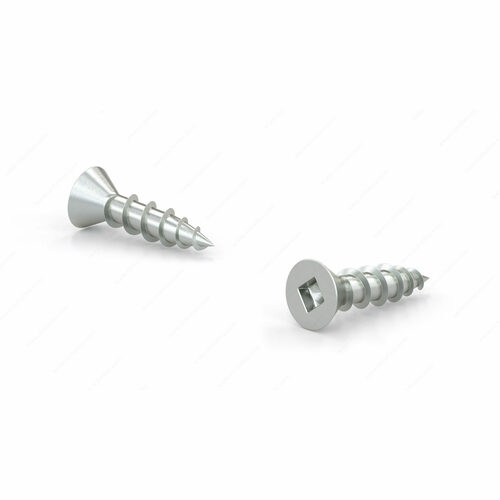 Richelieu FKCZ634PRM1 Zinc-Plated Flat Head Wood Screw, Square Drive, Coarse Thread