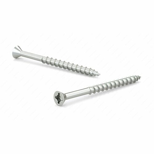 Richelieu FQCZ8212PR Zinc-Plated Flat Head Wood Screw, Quadrex Drive, Coarse Thread