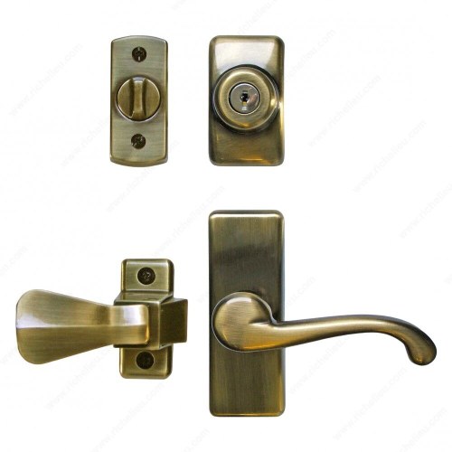 Richelieu HK01IAB GL Lever Set with Keyed Deadbolt Lock