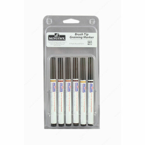 Richelieu M2651204 Brush Tip Graining Markers Assortment, 6-Pack