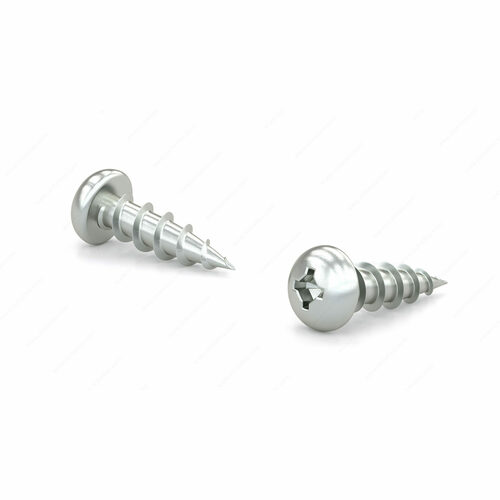Richelieu PQCZ8916PR Zinc-Plated Pan Head Wood Screw, Quadrex Drive, Coarse Thread