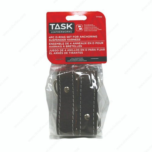 Richelieu T77332 Heavy-Duty Leather Belt Loop with D-Ring for Suspender Harness Attachment