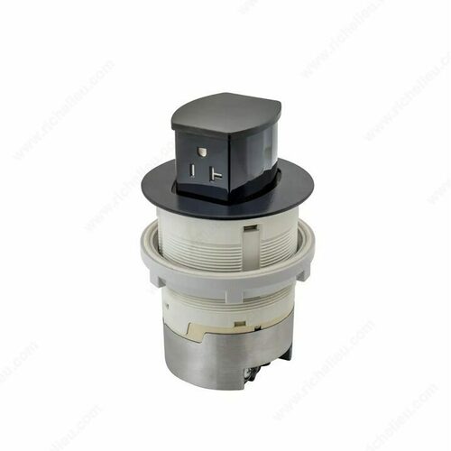 Richelieu WEBSO1250221 Hubbell 20 Amp Countertop Pop-Up Outlet by Docking Drawer