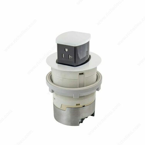 Richelieu WEBSO1250222 Hubbell Countertop Pop-Up Outlet (20 Amp) - Docking Drawer