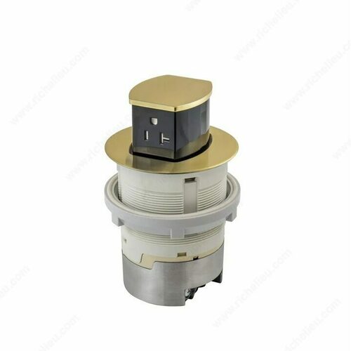 Richelieu WEBSO1250225 Hubbell Countertop Pop-Up Outlet (20 Amp) - Docking Drawer