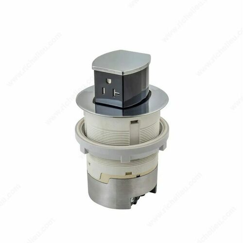 Richelieu WEBSO1250226 Hubbell Pop-Up Countertop Outlet (20 Amp) - Docking Drawer