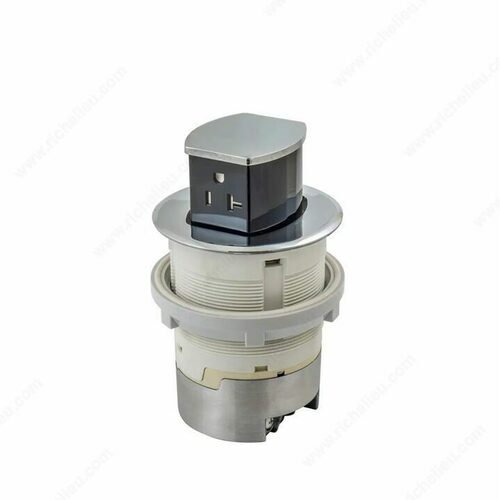 Richelieu WEBSO1250233 Hubbell 20 AMP Pop-Up Countertop Outlet by Docking Drawer