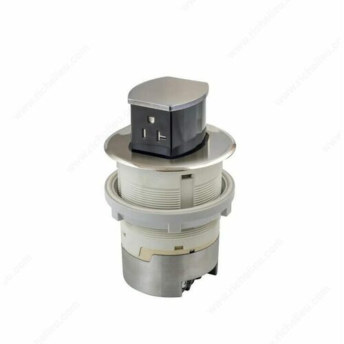 Richelieu WEBSO1250271 Hubbell Pop-Up Countertop Outlet (20 AMP) for Docking Drawer