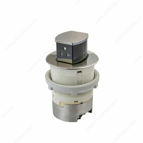 Richelieu WEBSO1250272 Hubbell Countertop Pop-Up Outlet (20 Amp) - Docking Drawer