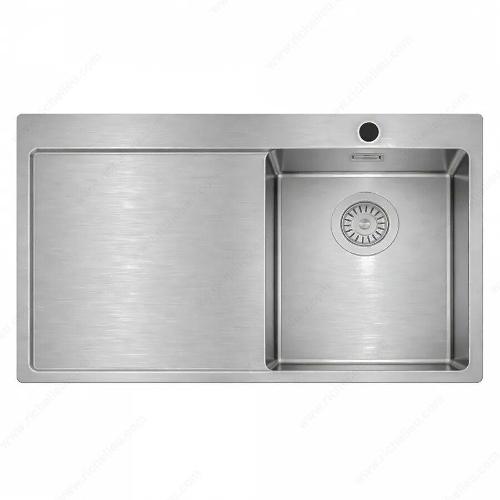 Richelieu WEBSO1258411 Trendline EST-3401BR Stainless Steel Sink, Accessible Design, 780x500x120mm