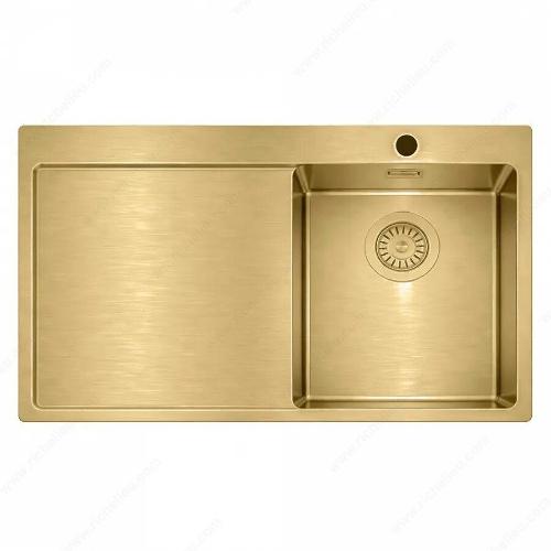 Richelieu WEBSO1258413 Trendline EST-3401BR Stainless Steel Sink, Accessible Design, 780x500x120mm