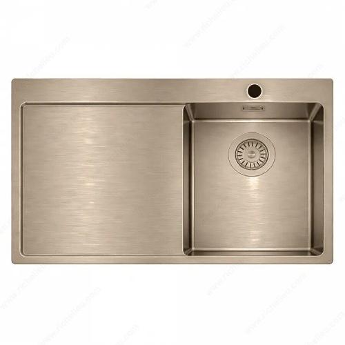 Richelieu WEBSO1258415 Trendline EST-3401BR Stainless Steel Sink, 780x500x120mm, Right Access