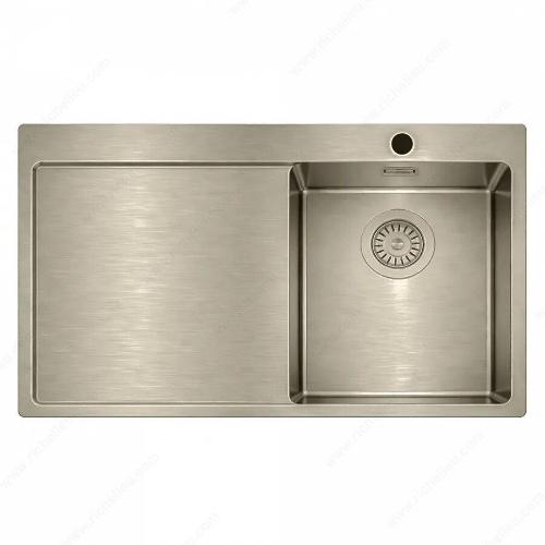 Richelieu WEBSO1258416 Trendline EST-3401BR Stainless Steel Sink, Accessible Design, Right 780x500x120mm