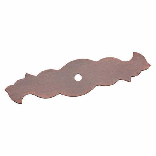 RKI BP-7901-DC Curvy Single Hole Knob Backplate - Distressed Copper