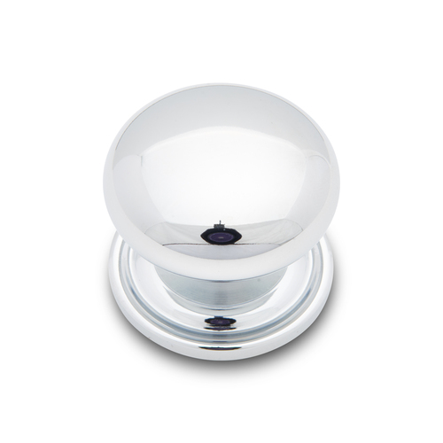 RKI CK-3216-ATC Chrome Solid Plain Knob with Backplate