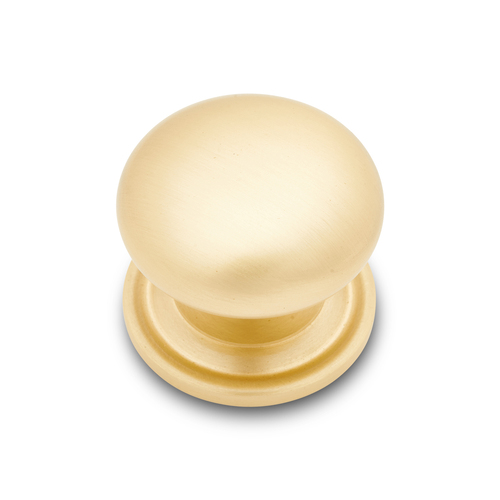 RKI CK-3216-ATSB Satin Brass Solid Plain Knob with Backplate