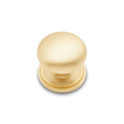 RKI CK-3217-ATSB Satin Brass Solid Plain Knob with Backplate