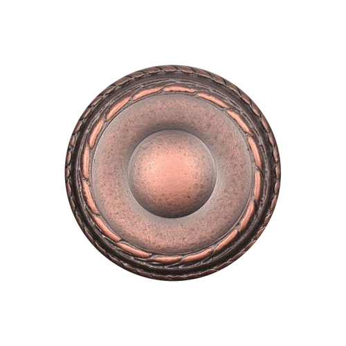 RKI CK-705-DC Double Roped Edge Knob - Distressed Copper