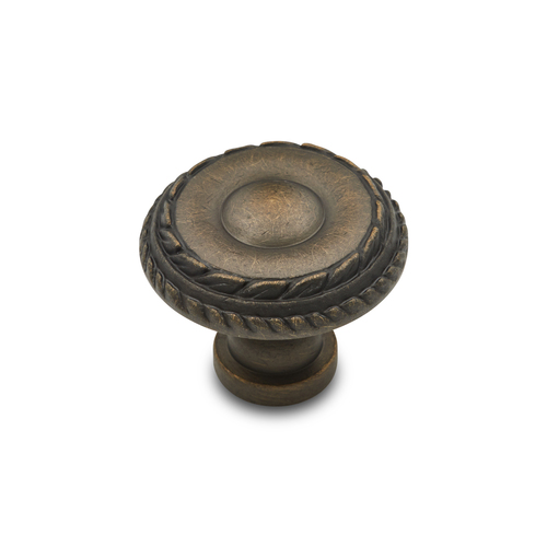 RKI CK-706-AE Double Roped Edge Knob - Antique English
