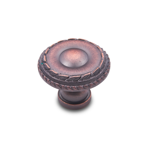 RKI CK-706-DC Double Roped Edge Knob - Distressed Copper