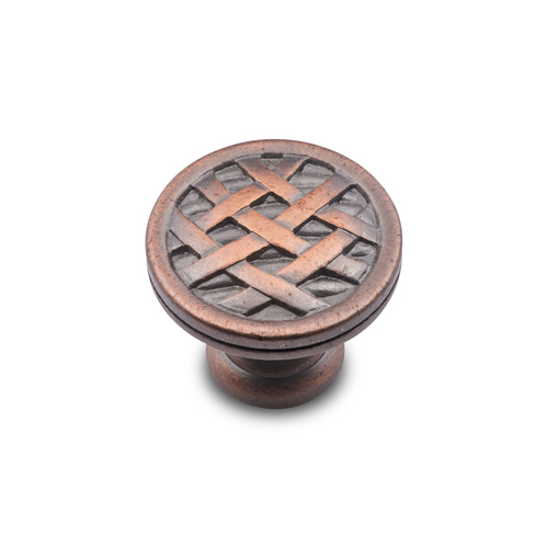 RKI CK-752-DC Distressed Copper Cross-Hatched Knob