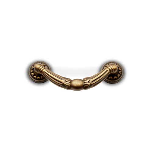 RKI CP-864-AE Ornate Petal Base Drop Pull - Antique English