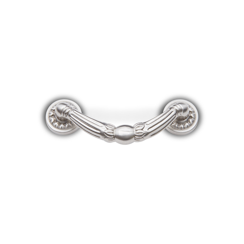RKI CP-864-P Ornate Satin Nickel Drop Pull with Petal Bases
