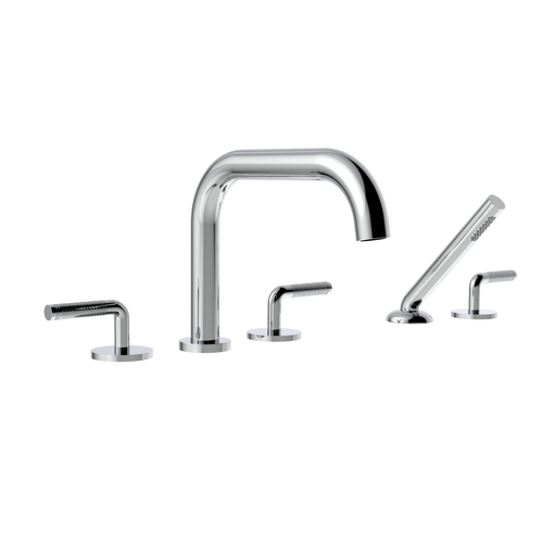 Santec 3955CK10-TM CIRC TRIM - Roman Tub Filler with Hand Shower - Knurl Handle