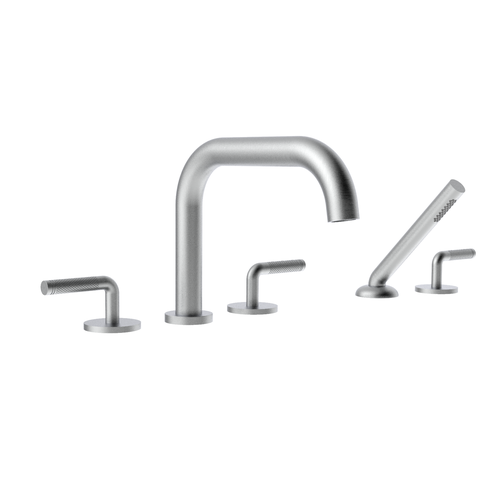 Santec 3955CK75-TM CIRC TRIM - Roman Tub Filler with Hand Shower - Knurl Handle