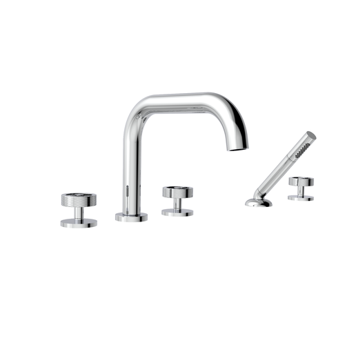 Santec 3955CS10-TM CIRC TRIM - Roman Tub Filler with Hand Shower - Wheel Handle
