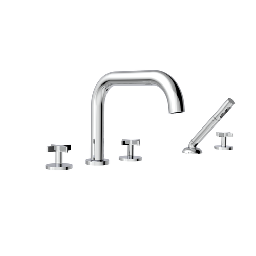 Santec 3955CX10-TM CIRC TRIM - Roman Tub Filler with Hand Shower - Cross Handle