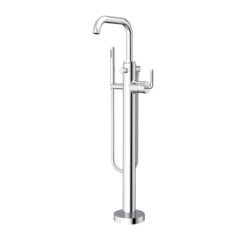 Santec 3994CK10-TM CIRC TRIM - Floor Mount Tub Filler with Hand Shower - Knurl Handle