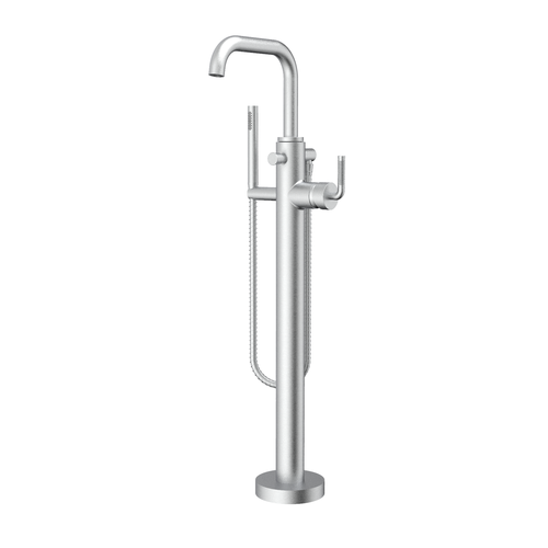 Santec 3994CK75-TM CIRC TRIM - Floor Mount Tub Filler with Hand Shower - Knurl Handle