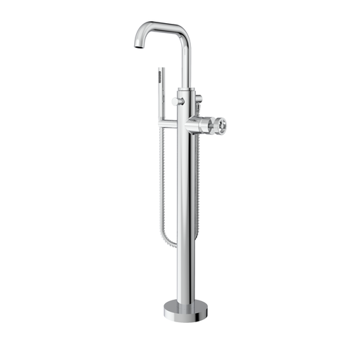 Santec 3994CS10-TM CIRC TRIM - Floor Mount Tub Filler with Hand Shower - Wheel Handle