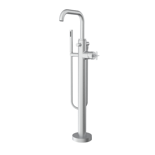 Santec 3994CX75-TM CIRC TRIM - Floor Mount Tub Filler with Hand Shower - Cross Handle
