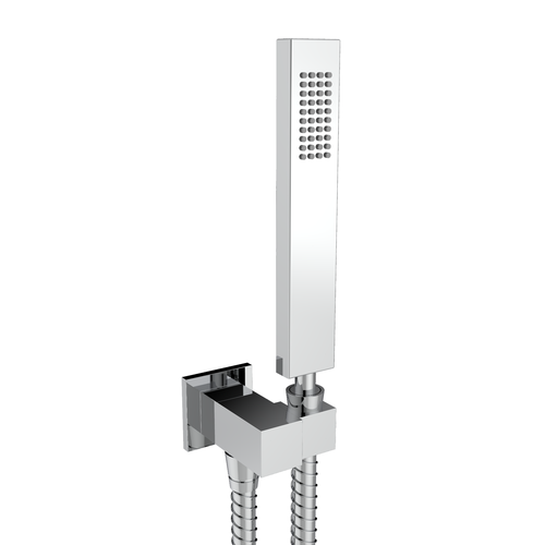 Santec 70836010 Square Hand Shower with Adjustable Bracket and Outlet