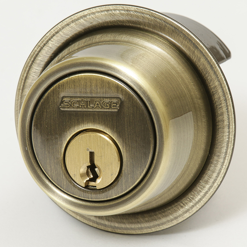 Schlage B560P 609 Single Cylinder Deadbolt Antique Brass